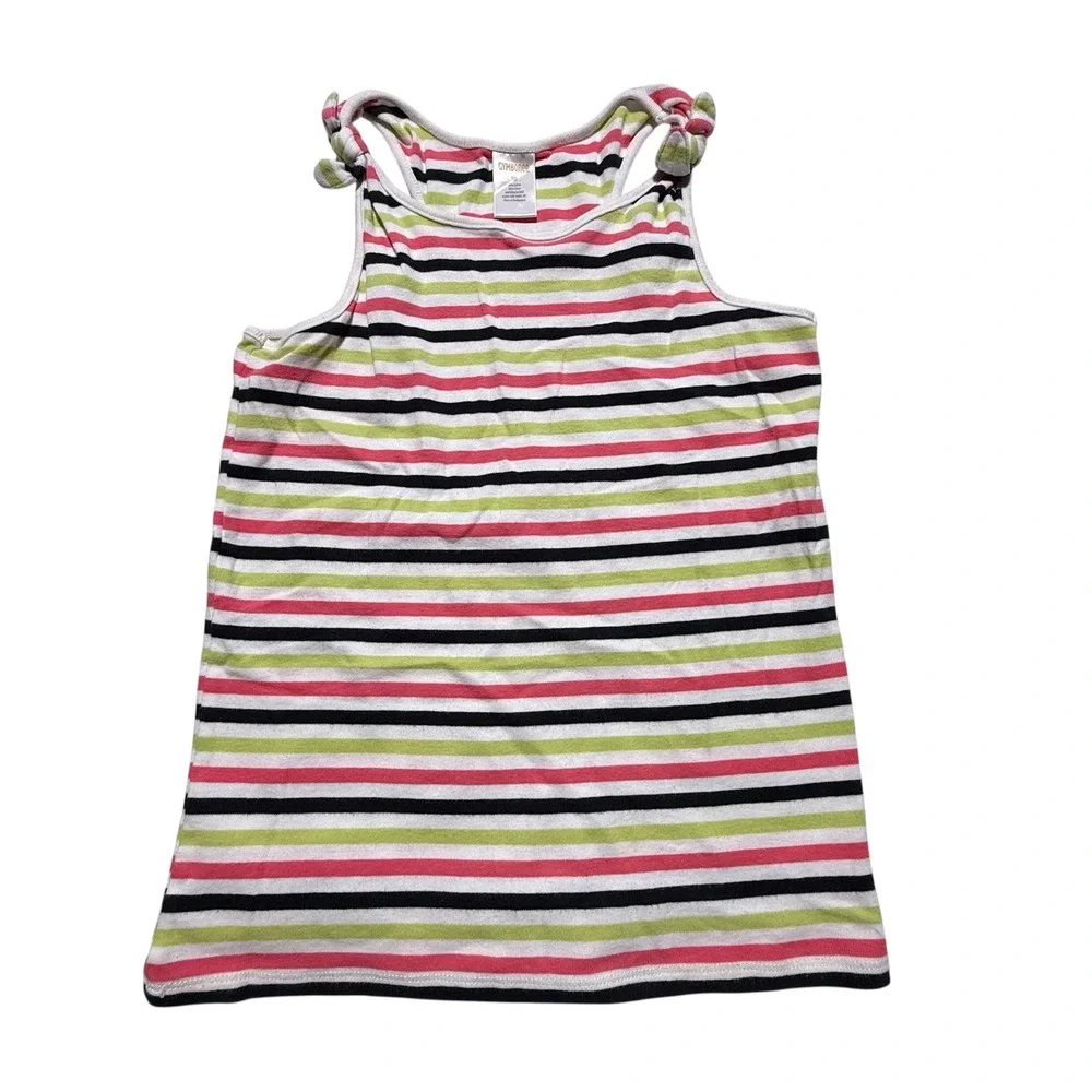 Gymboree Girls Pink Corduroy Floral Pants and Striped Tank Top Set Size 10